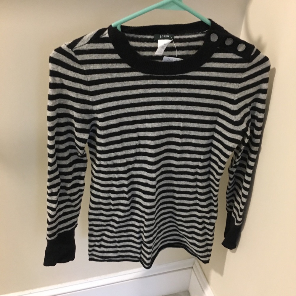 J. CREW Striped Wool Cashmere Sweater XS